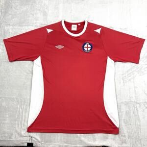 Vintage Umbro England National Team Red White Soccer Jersey Men’s Size L Y2K